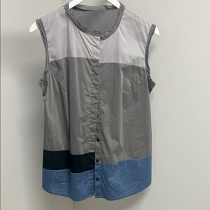 Art Point Chic Sleeveless Colorblock Blouse